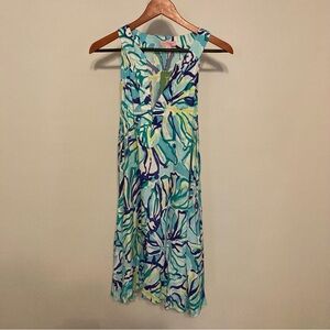 Lilly Pulitzer Sleeveless Floral Maxi Dress in Aqua, Teal & Navy